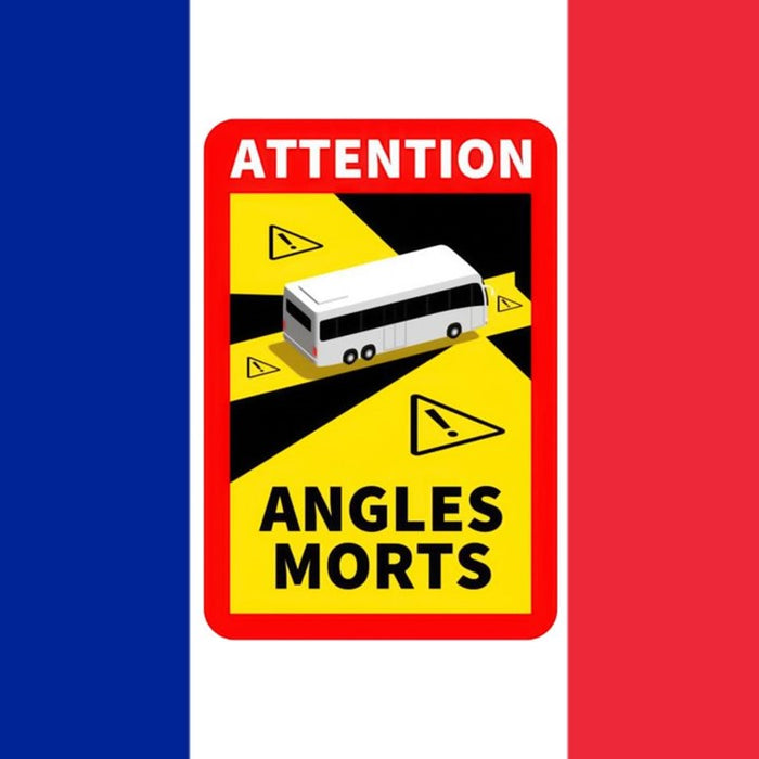"Toter-Winkel"-Aufkleber für Fahrzeuge über 3,5 Tonnen in Frankreich Pflicht