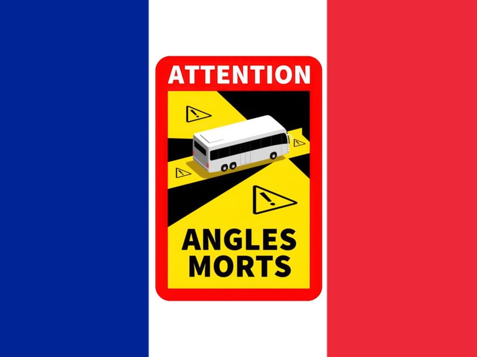 "Toter-Winkel"-Aufkleber für Fahrzeuge über 3,5 Tonnen in Frankreich Pflicht