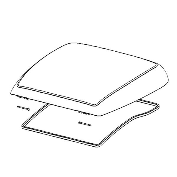 Glas komplett mit Dichtung und Scharnierstiften für Mini Heki