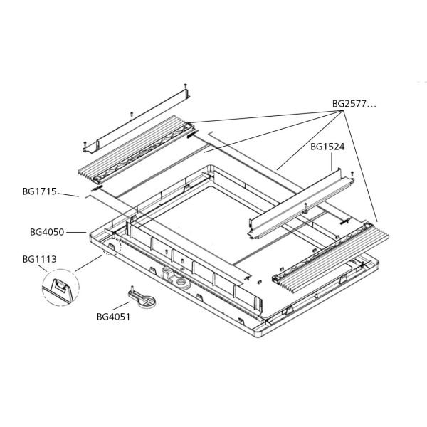 Glasrahmen komplett grau für Heki 1