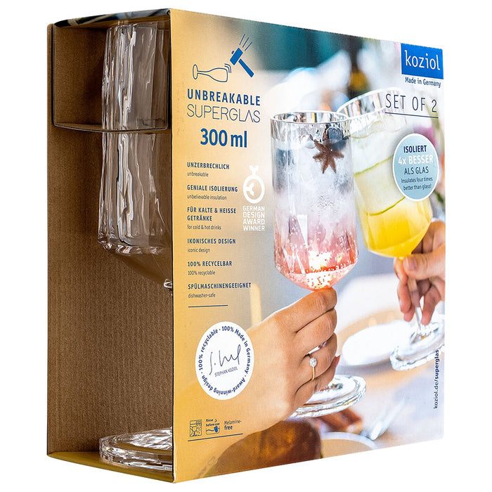 Glasserie Koziol Superglas CLUB Weinglas 300 ml, 2er-Set
