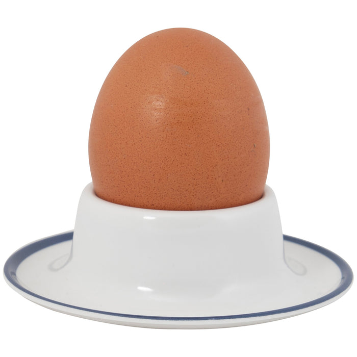 Eierbecher Linea Line 4-teilig, weiß, blau