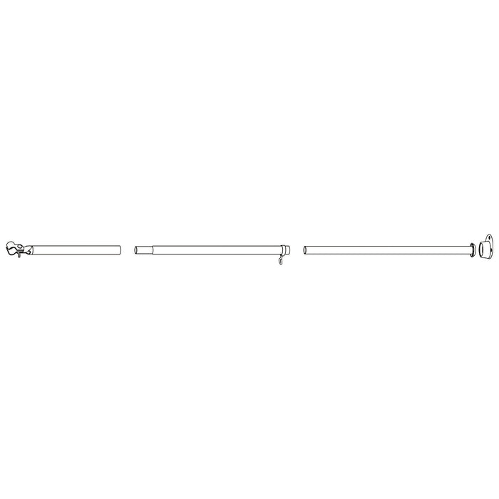 Orkanstütze mit Gelenkfuß 22 mm Stahl, 165-260 cm