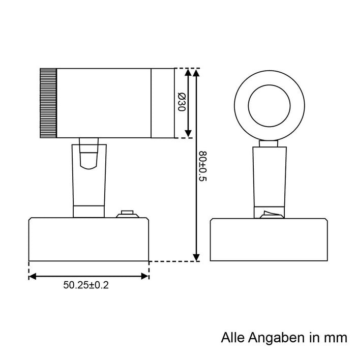 Miniaufbau-Spot LED1x1S22SD Leseleuchte 3000K, chrom