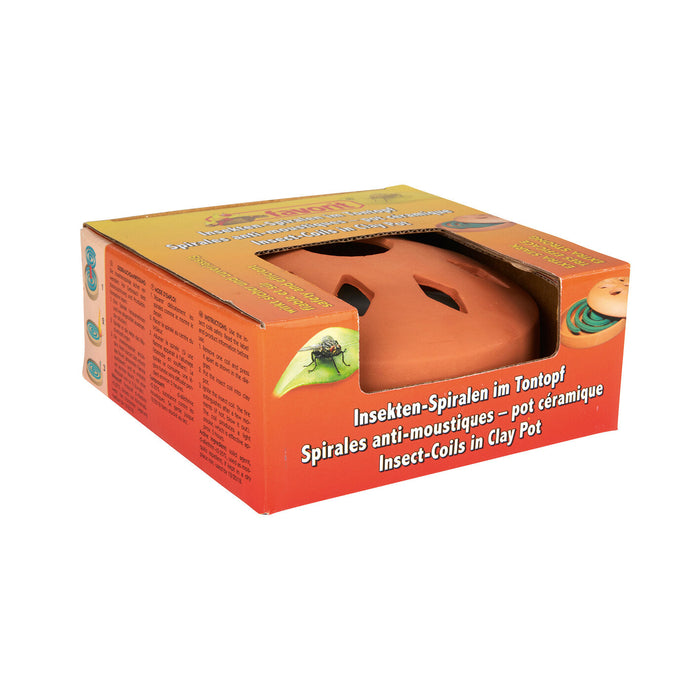 Insektenspiralen im Tontopf Räuchertopf inkl. 2 Insektenspiralen