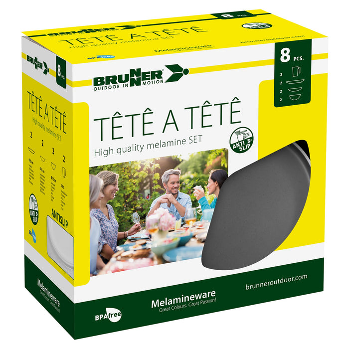 Geschirrset Tête-à-Tête Dolomit 8-tlg., grau