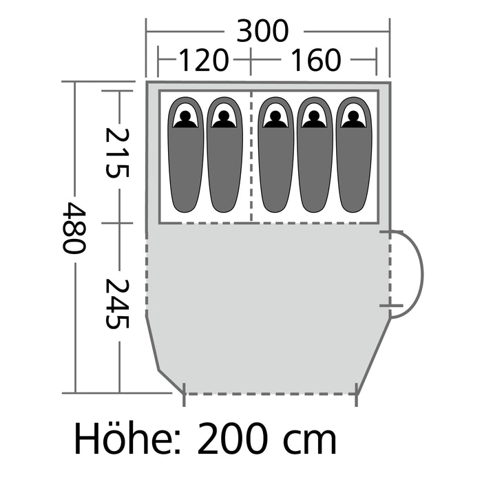 Tunnelzelt Springwood 300 x 200 x 480 cm