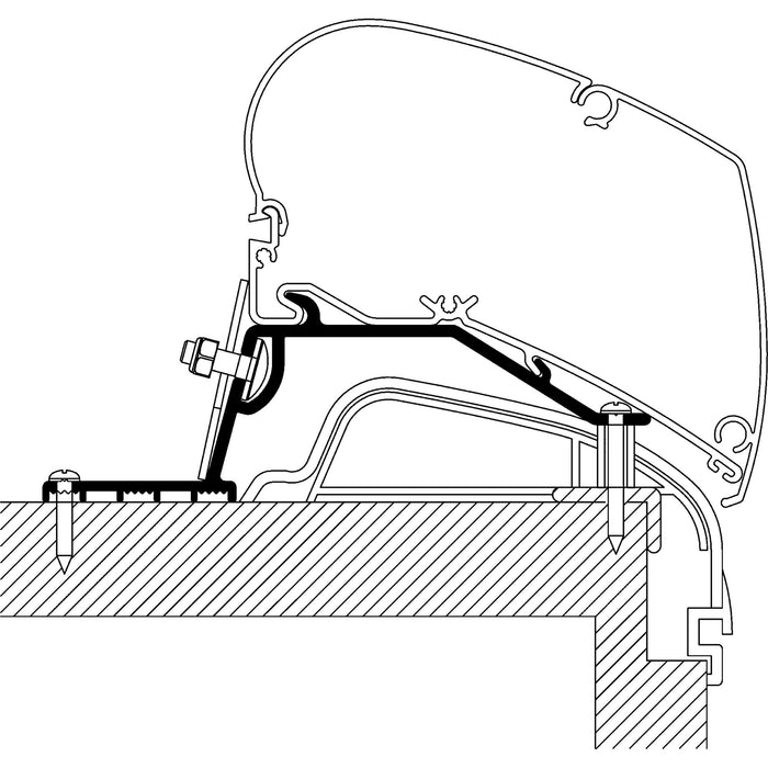 Roof Adapter für Hobby Wohnwagen Premium ab Bj. 2012 zu TO Serie 6 und 9