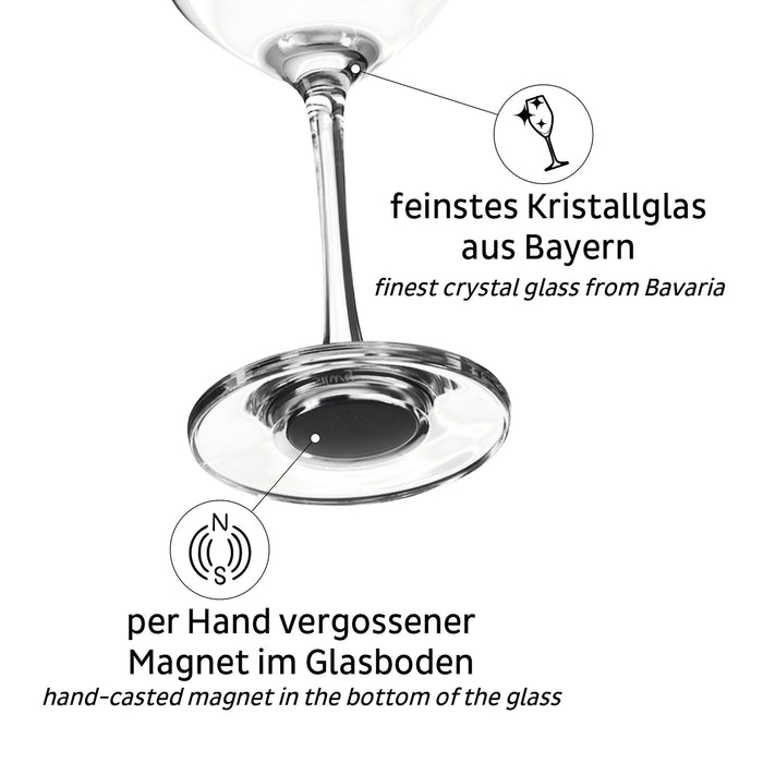 Magnet-Kristallgläser Wein, 2er-Set, transparent