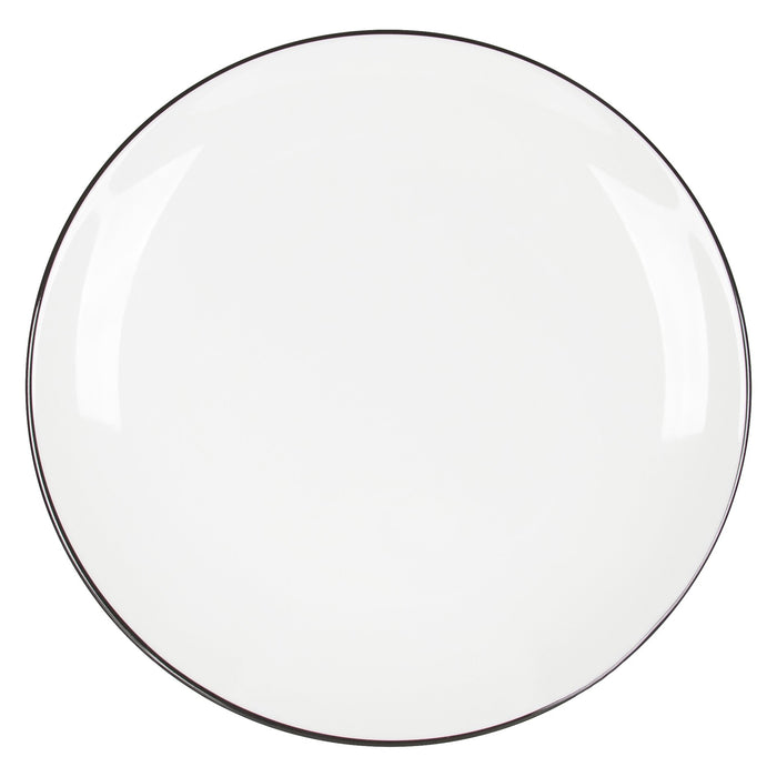 Geschirrset Linea Line 12-teilig, weiß, schwarz