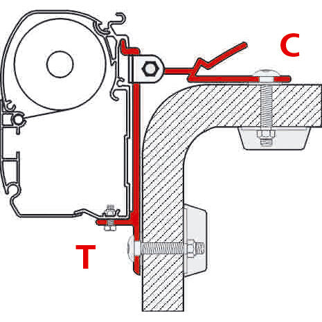 Universaladapter Dachmarkisen T-Adapter
