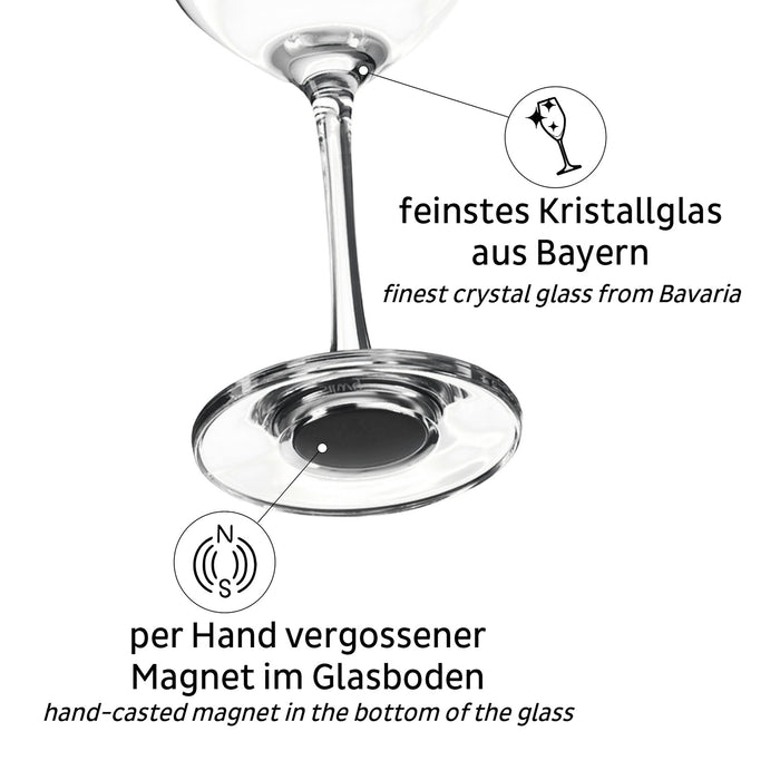 Magnet-Kristallgläser Champagnerglas 200 ml, 2er-Set