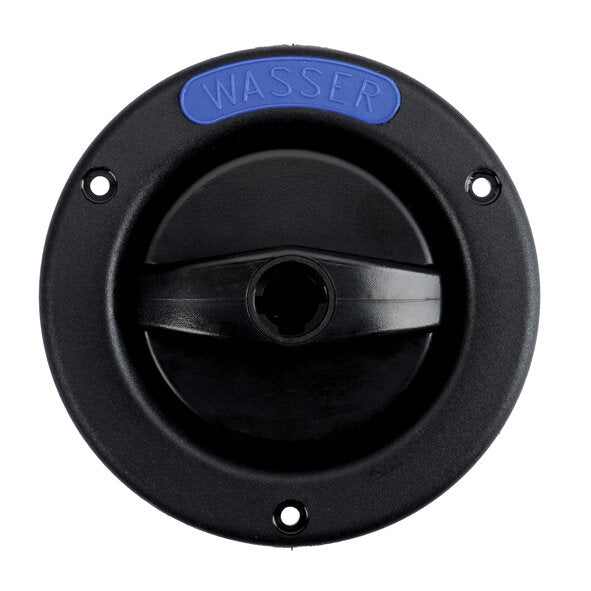 Tankeinfüllstutzen für Frischwasser m. Belüftung + Tankdeckel, kurz, 40 mm, Schwarz