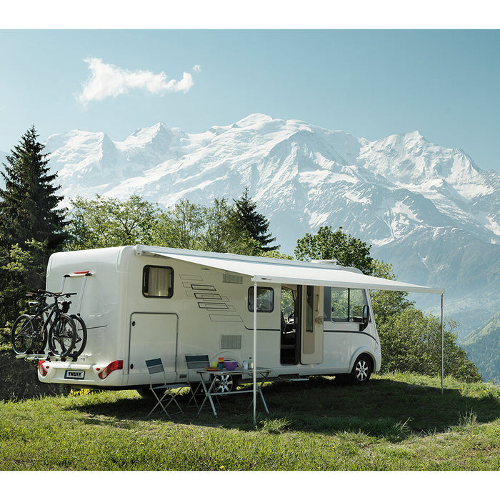 Markise TO 8000 mit 230-Volt-Motor, 4 x 2,75 m, Gehäuse creme-weiß, Mystic-Grau