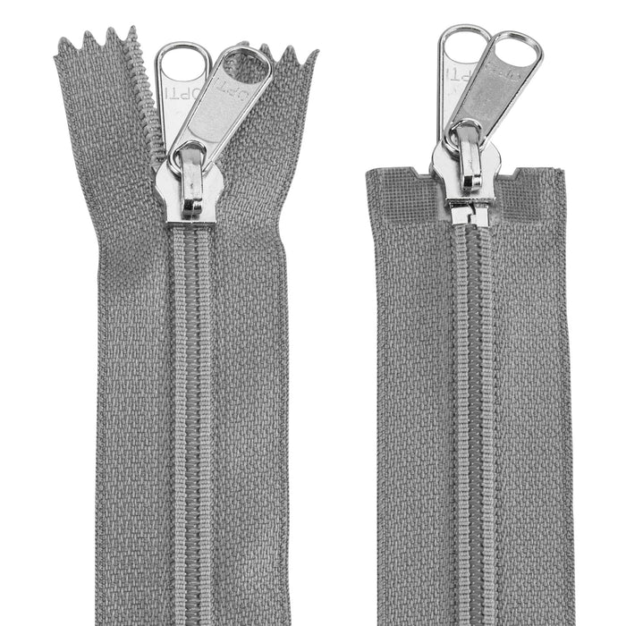 Reißverschluss 2-Wege grau, 195 cm