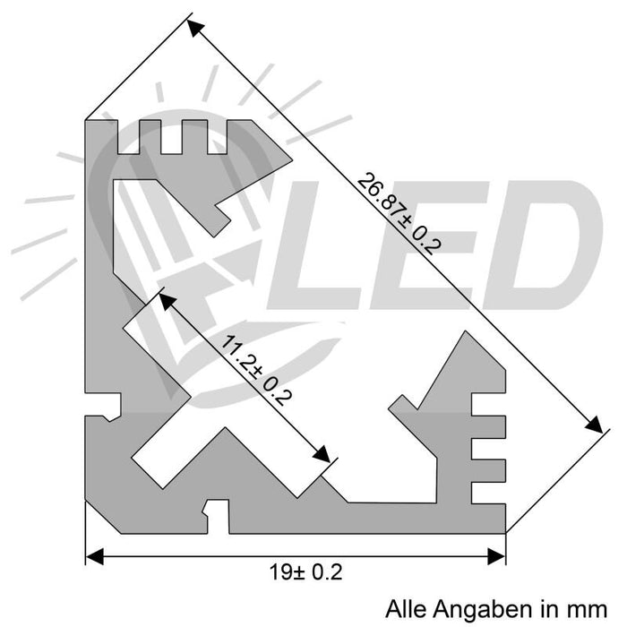 Alu Eckprofil eckige Bauform