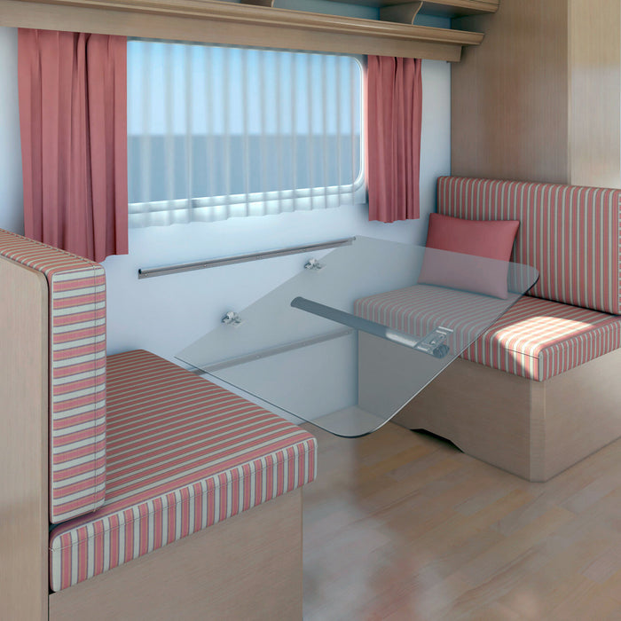 Tischgleitschienenset silbergrau