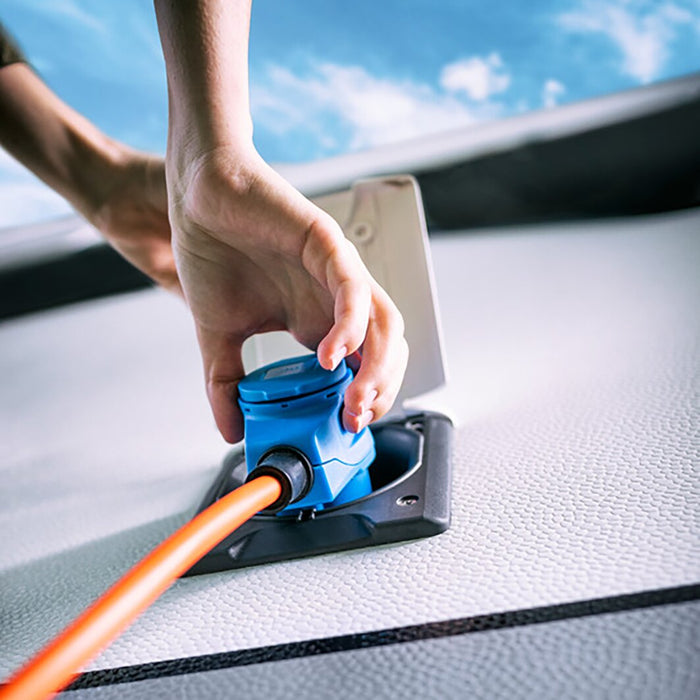 Winkeladapterkabel Schuko -> CEE orange, 1,5 m