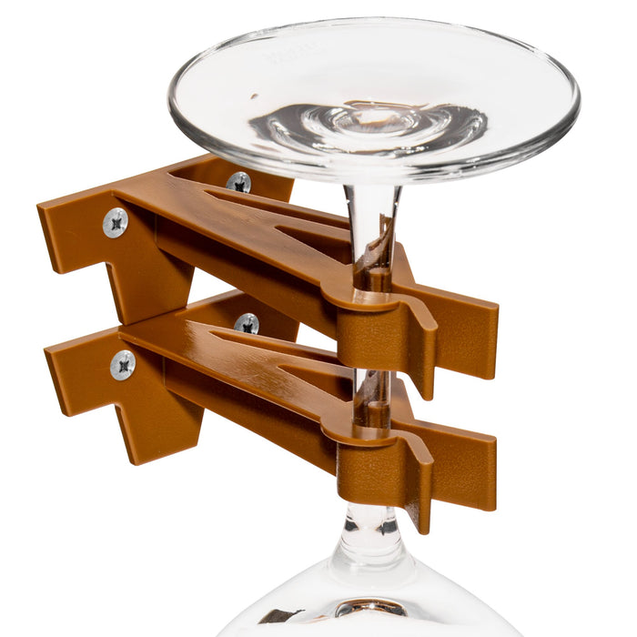 Mega-Klipp Rotwein Einzelhalter, 4er Set braun