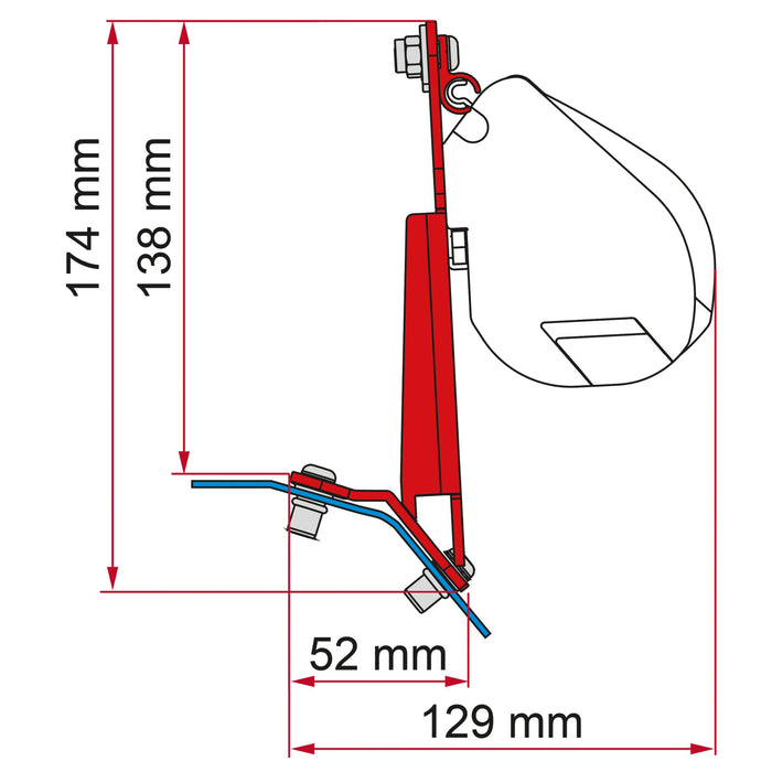 Fiamma Kit Ford Custom Lift Roof H1 Deep Black Markisenadapter für F45, F43, F35 pro