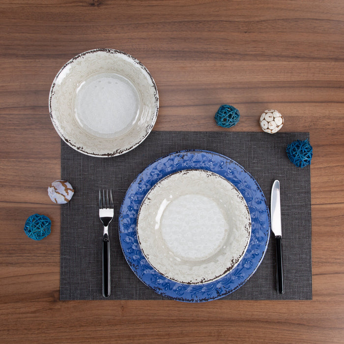 Geschirrset Stone Line 12-teilig, Azure + Sand