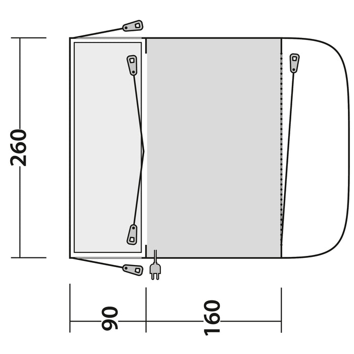 Busvorzelt Newburg 160 260 x 210 x 160 cm