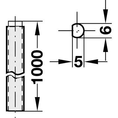 Profilstange 100 cm, braun