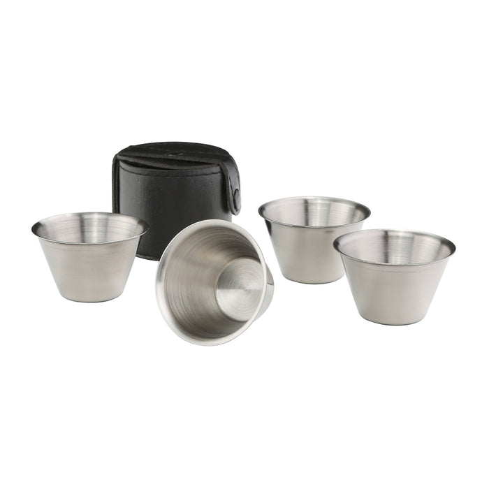 Bechersatz im Lederetui 4 Becher 30 ml