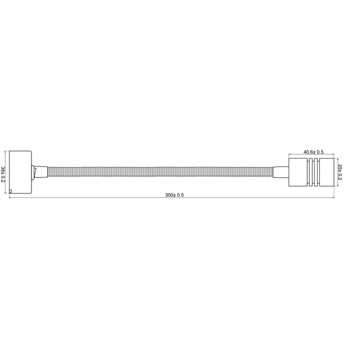 Aufbauleuchte Schwanenhals LED1x2SSH22S Leseleuchte 3000K, 300 mm Hals
