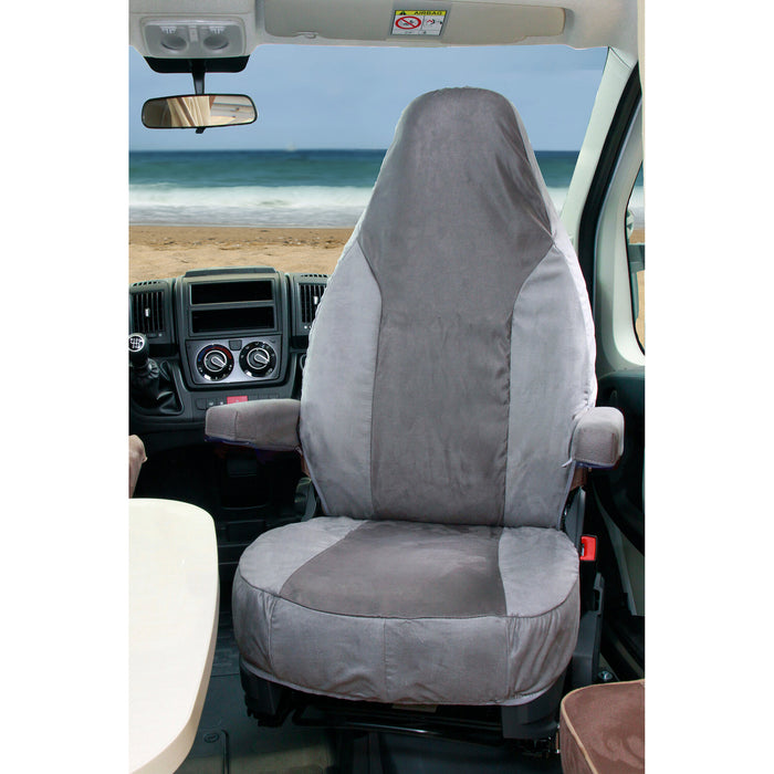 Schonbezug für Originalsitz Fiat Ducato ab Bj. 2006/07, hellgrau / anthrazit