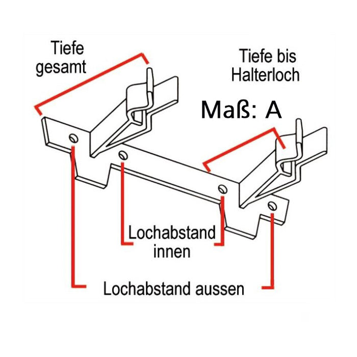 Mega-Klipp Doppelhalter Standard, 2er Set grau