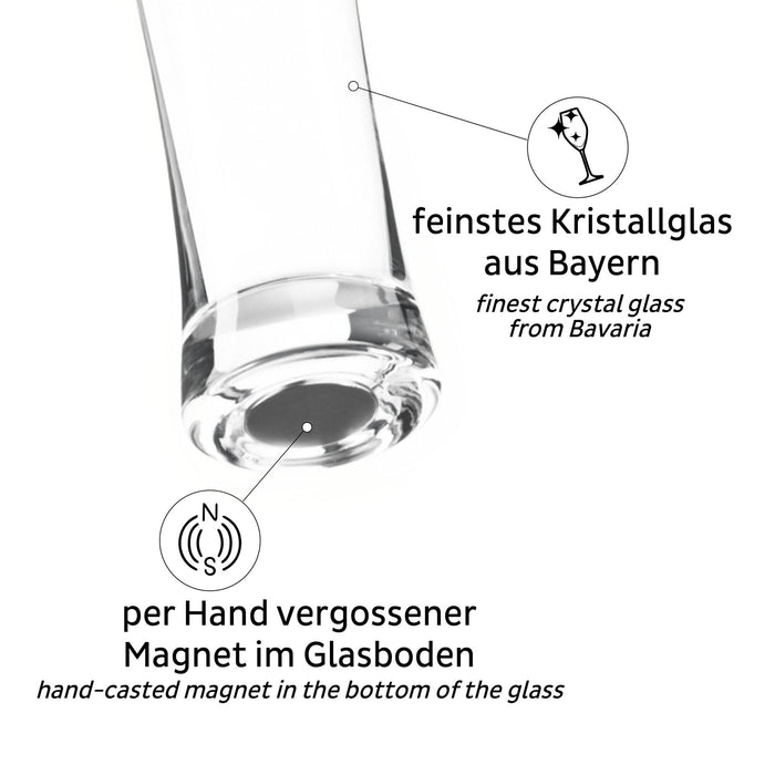 Magnet-Kristallgläser Bier, 2er-Set, transparent