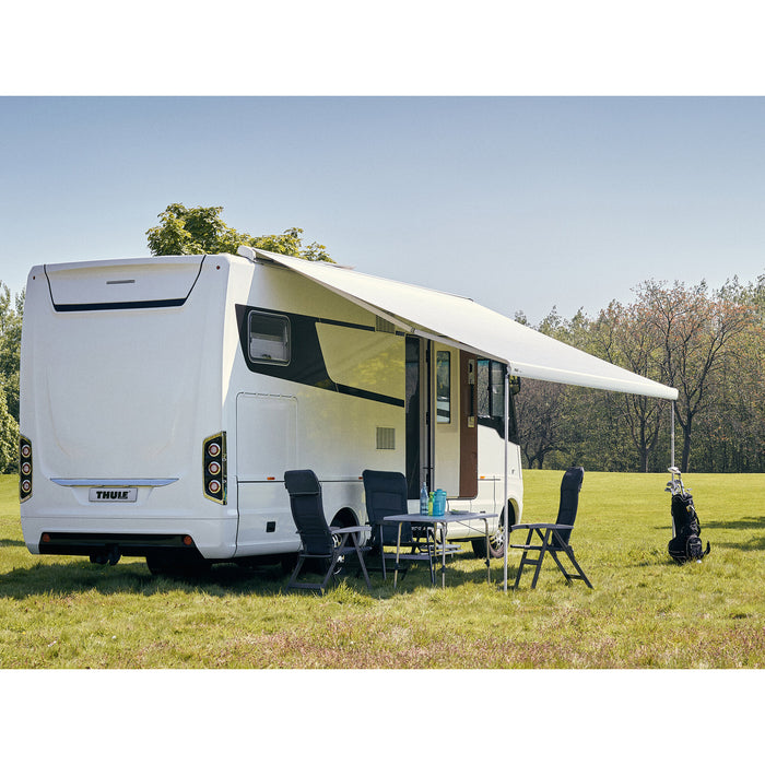 Markise TO 9200 mit 230-Volt-Motor, 6 x 3 m, Gehäuse creme-weiß, Mystic-Grau
