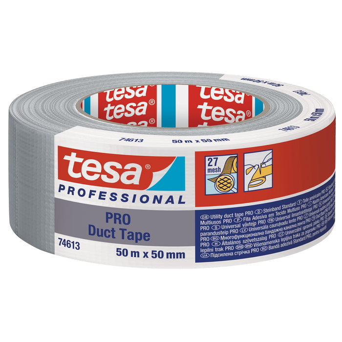 Gewebeband tesa PRO Duct Tape 74613, grau silber 50 m x 50 mm