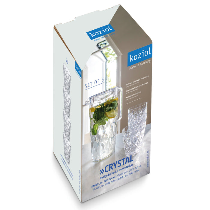 Karaffe Crystal mit 4 Bechern Fassungsvermögen 1,6 l
