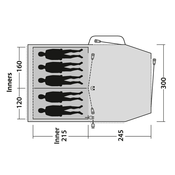 Tunnelzelt Springwood 300 x 200 x 480 cm