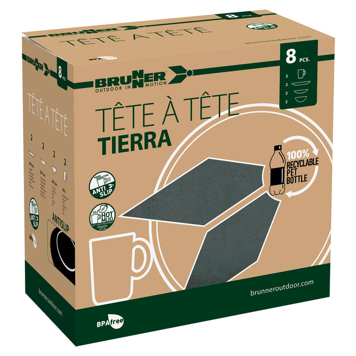 Geschirrset Tête-à-Tête Tierra Forest, dunkelgrün